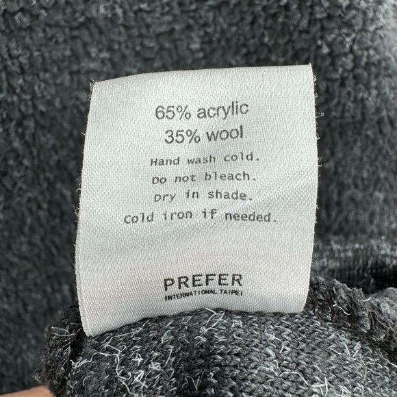 PREFER Gray 929 Wool Blend Sleeveless Tiered Hoodie Sweater Vest Size L - Picture 5 of 5